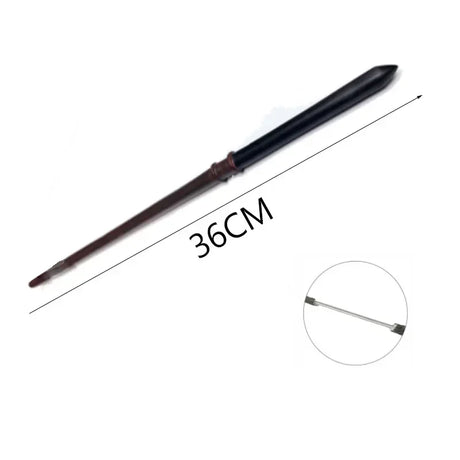 Black rod with measurement label on a white background