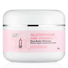 Shea Butter Oil Cream jar with pink label on a white background