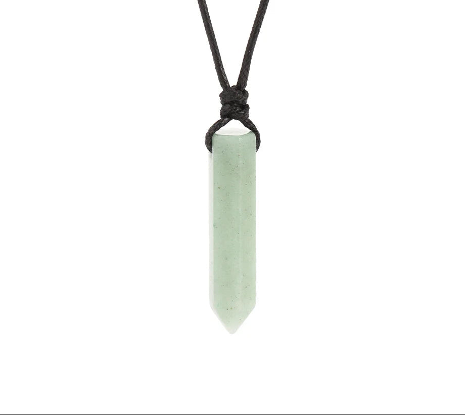 Green crystal pendant necklace on a white background with 'Cita Jewelry' logo.