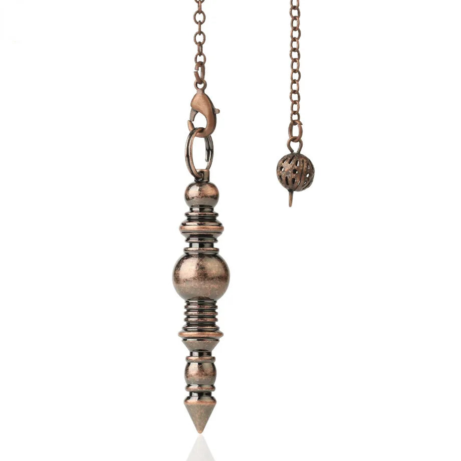 Bronze pendant necklace on a white background
