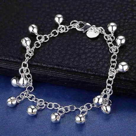Pulsera de cadena con forma de corazón de plata de ley 925