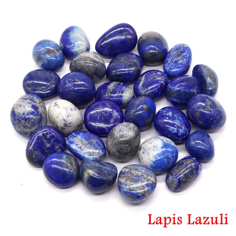 Collection of Lapis Lazuli stones on a white background