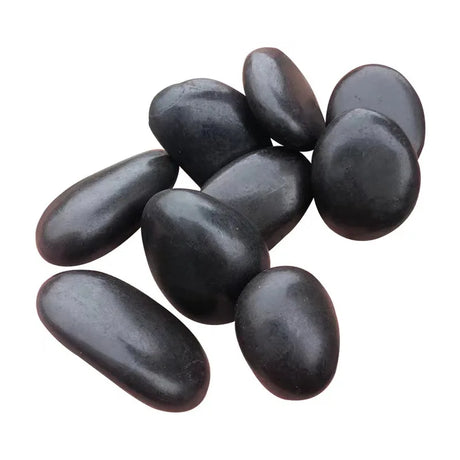Black stones on a white background