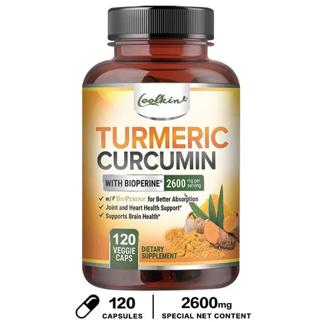 Supplement bottle labeled 'Turmeric Curcumin' with a white background