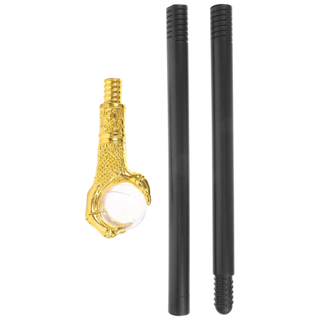 Gold fishing lure and two black fishing rods on a white background