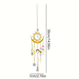 Decorative hanging ornament with measurements on a white background