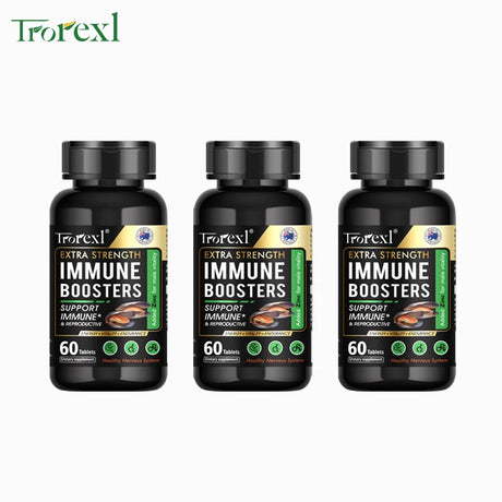 Three bottles of Iforexl Extra Strength Immune Boosters on a white background