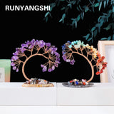 Decorative arches with colorful stones on a white surface, featuring the brand 'RUNYANGSHI'.
