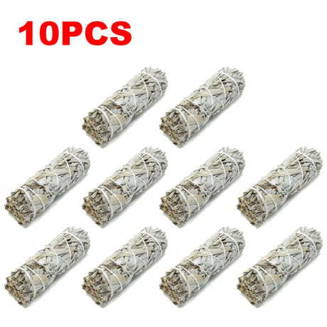 10 white sage smudge sticks on a white background with '10PCS' text above.