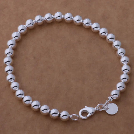 Pulsera de cadena con forma de corazón de plata de ley 925