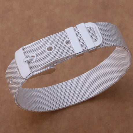 Pulsera de cadena con forma de corazón de plata de ley 925