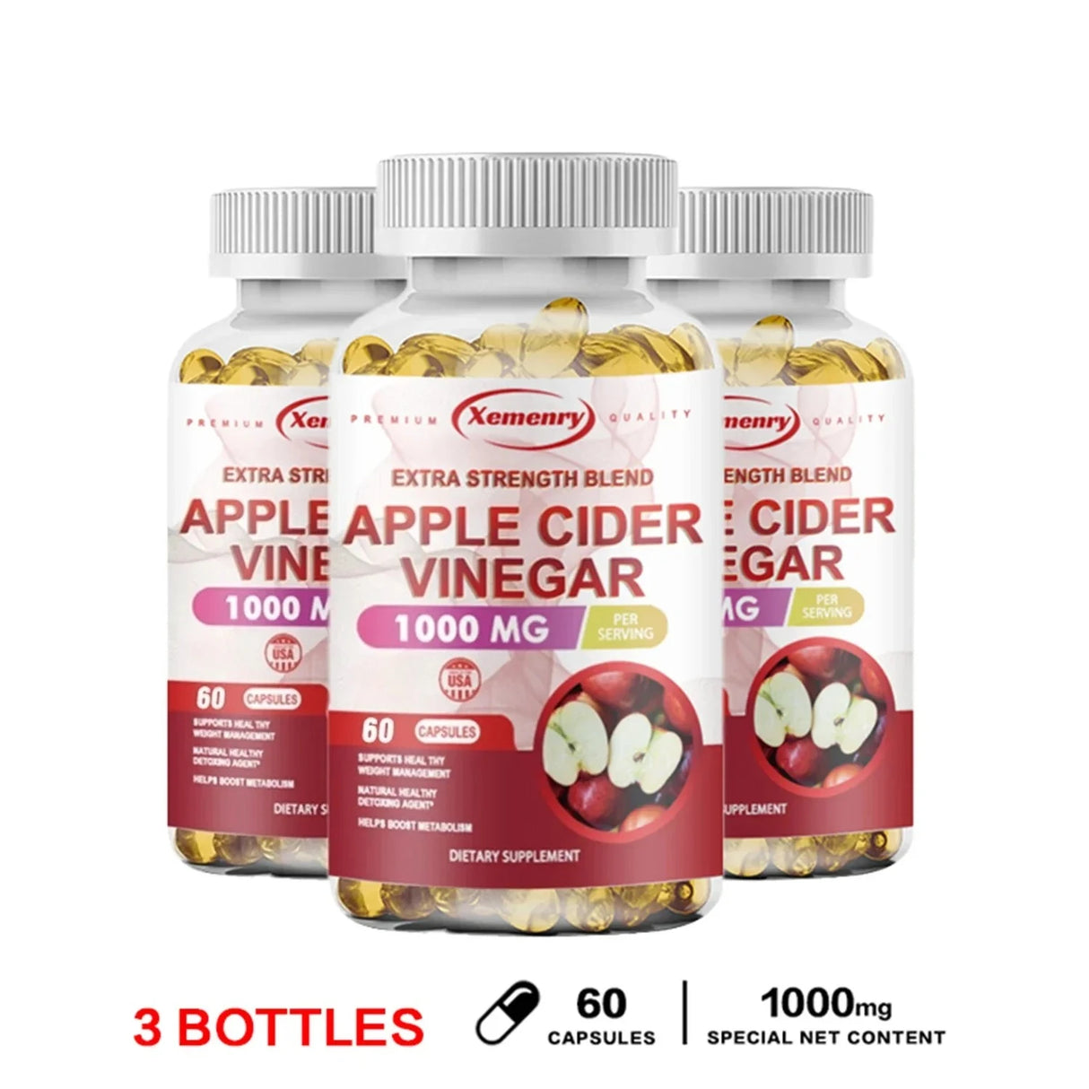 Apple Cider Vinegar Capsules for Digestive Support & Detox