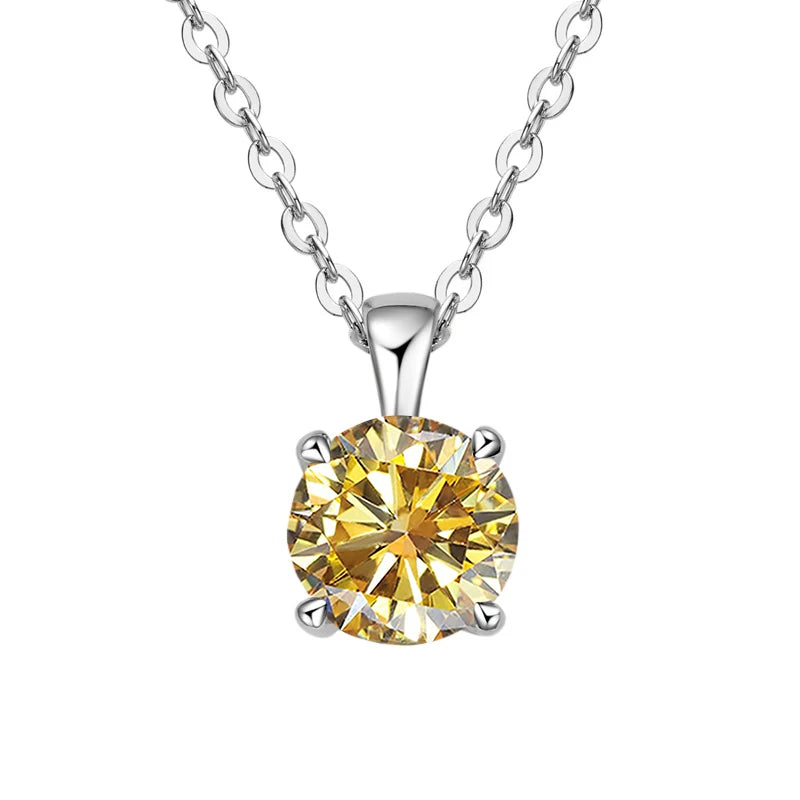 Yellow gemstone necklace on a white background