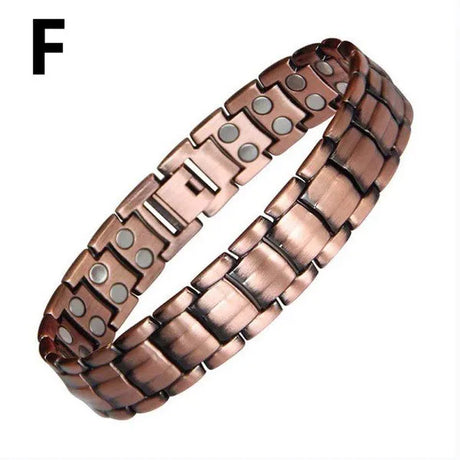 Copper-colored magnetic bracelet on a white background
