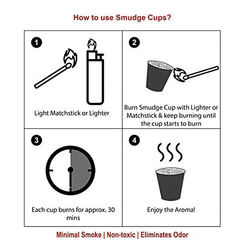 White Sage Incense Smudge Cups (6 Cups)