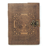 Tree of Life with Celtic Knots Leather Journal with Latch Closure