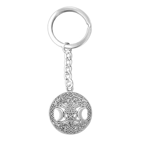 Tree of Life Triple Moon Keychain