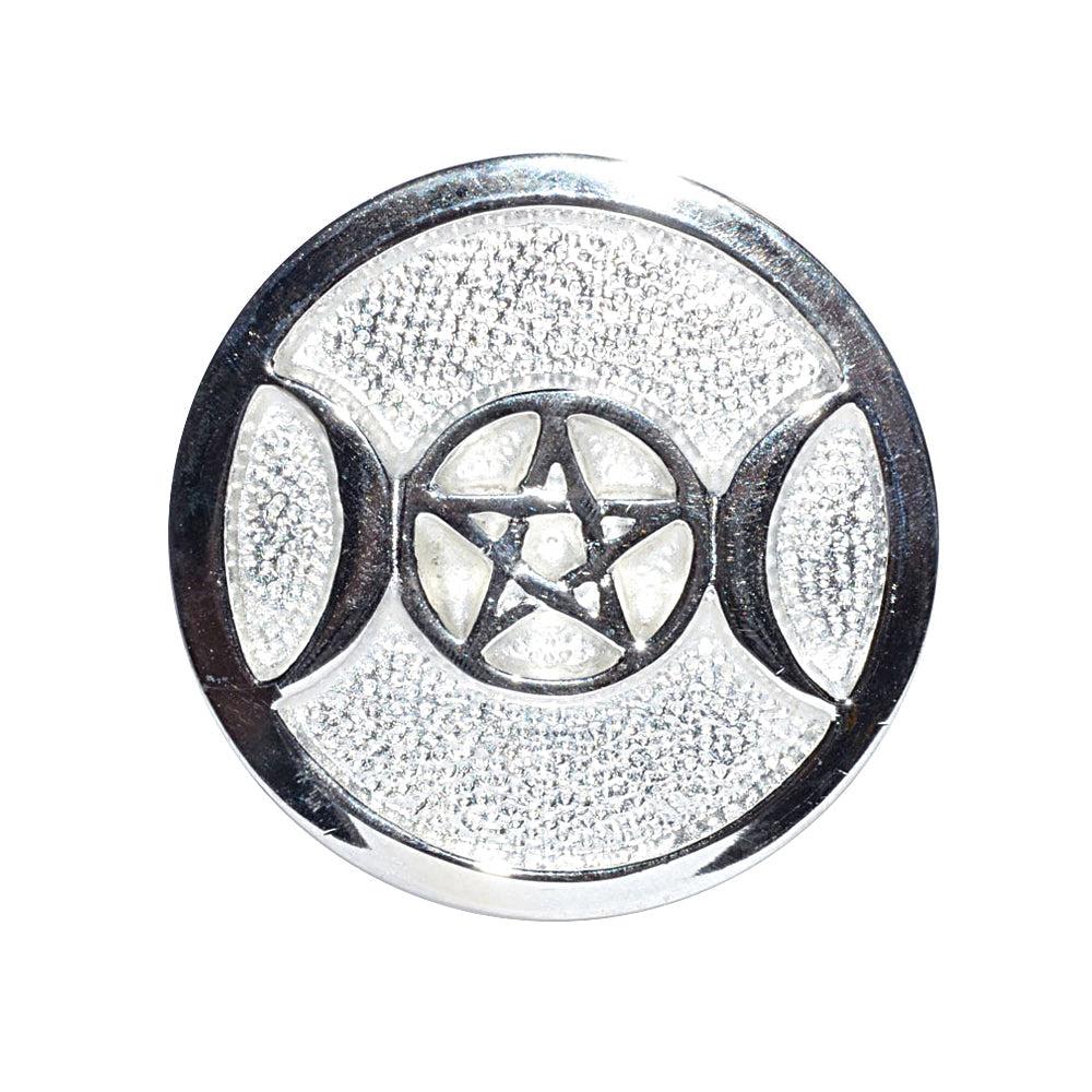 Triple Moon Silver Plated Altar Tile