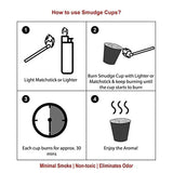 White Sage Incense Smudge Cups (6 Cups)