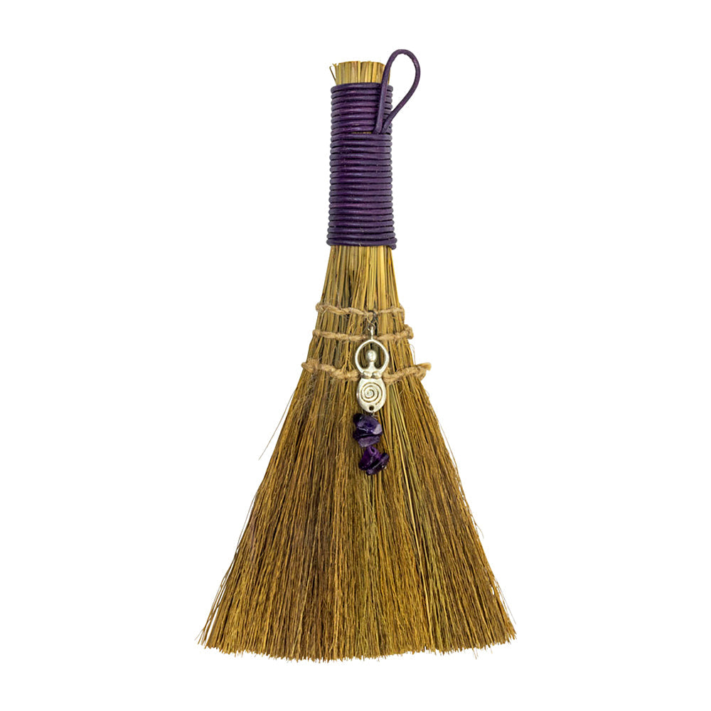 Mini Besom (Witch's Ritual Broom) Goddess w/ Amethyst