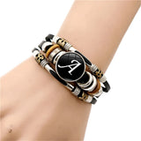 A–Z Initial Leather Friendship Bracelet leather bracelet for personalized gifting, friendship keepsakes, and everyday wear.