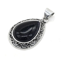 Abalone & Lapis boho teardrop pendant necklace for festival wear, casual outfits, and natural stone accessory styling.