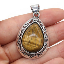 Abalone & Lapis shell and stone teardrop pendant for beach-inspired styling, handmade jewelry looks, and daily wear.
