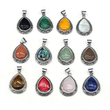 Abalone & Lapis teardrop natural stone pendant jewelry for everyday wear, layering, and gemstone accessory styling.