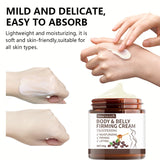 Abdominal firming moisturizing cream with plant extract for body care, skin nourishment, and elasticity support.