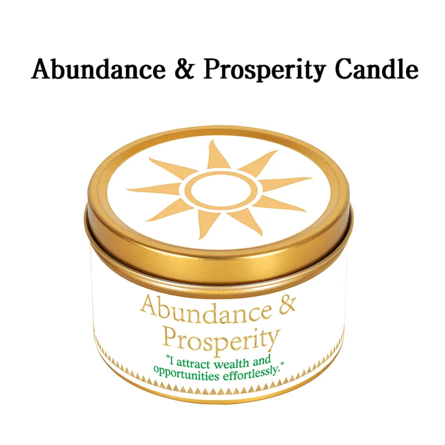 Abundance & Prosperity Crystal Soy Wax Candle spiritual candle for manifestation, prayer, and prosperity intention practice.