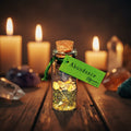 Abundance Pocket Spellbottle, sealed glass bottle with prosperity herbs