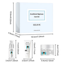 Acanthosis Nigricans Skin Repair and Whitening Set product dimensions on white background.