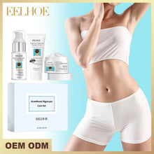 Acanthosis Nigricans Skin Repair and Whitening Set by eelhoe product display on light blue background.