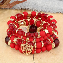 Acrylic Tree of Life stackable bracelet set for layered jewelry looks, casual wear, and statement wrist styling.