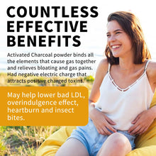 Activated Charcoal capsules bottle for bloating support, digestion, and maintaining digestive wellness.