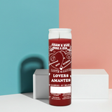 Adam & Eve love ritual red candle in glass for attraction work, relationship intention setting, and spiritual practice.