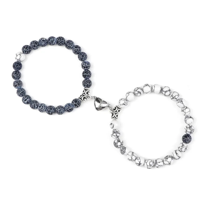 Adjustable cord Magnetic Heart Couple Bracelets for comfortable partner fit, romantic gifts, and daily wear.