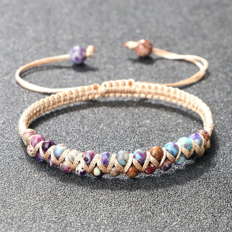 African Jasper Chakra double layer beaded bracelet for chakra alignment, meditation, and daily energy support.
