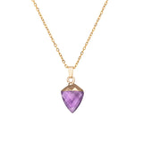 Stainless Steel Adjustable Agate Point Pendant crystal necklace for boho fashion, casual accessorizing, and daily outfit wear.