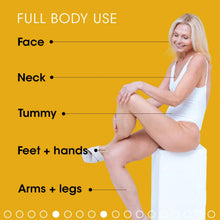 Whitening body lotion bottle with AHA, Vitamin C, and Vitamin E for daily body care, moisture replenishment, and soft skin support.