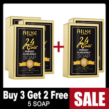 AILKE 24K Gold Perfect Flawlessly Soap packaging with buy 3 get 2 free promotional offer.
