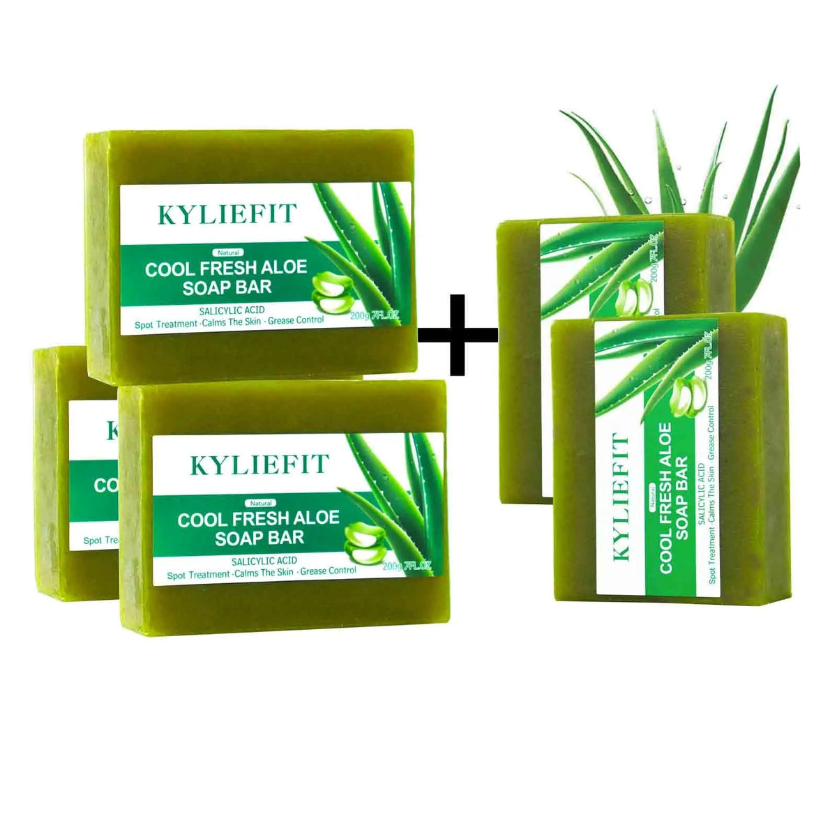 AILKE Aloe Vera Whitening Soap bars with promotional offer on white background.