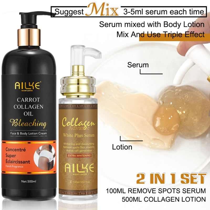 AILKE Bleaching Whitening Anti-Wrinkle Lotion Cream with collagen for reducing wrinkles and firming skin.