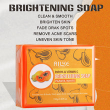 AILKE Double Glutathione Whitening Skin Care Kit papaya and vitamin C brightening soap packaging on white background.