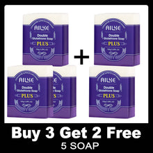 AILKE Double Glutathione PLUS Whitening Soap set of four bars on a white background.