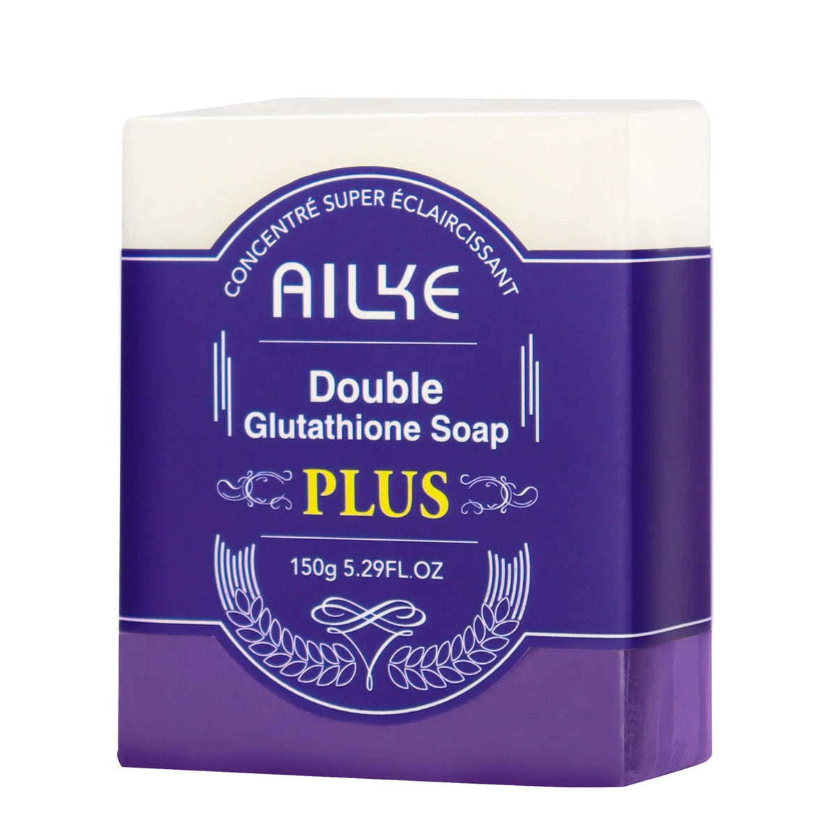 AILKE Double Glutathione PLUS Whitening Soap single bar on a clean white background.