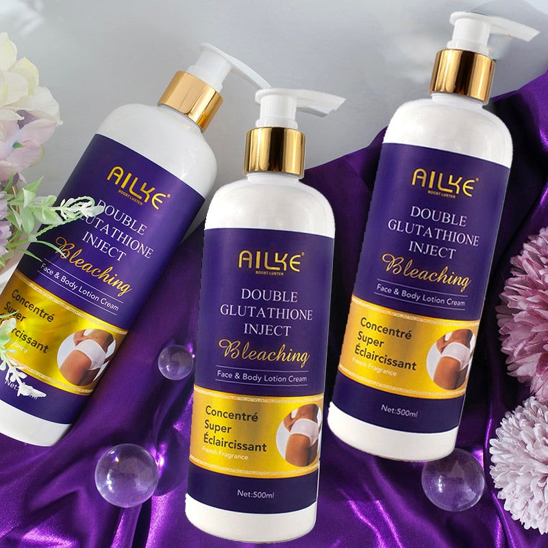 AILKE Double Glutathione Whitening Skin Care cream targeting dark spots and hyperpigmentation.