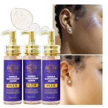 AILKE Glutathione Whitening Cream for Sensitive Areas serum bottles showing skin brightening treatment results.