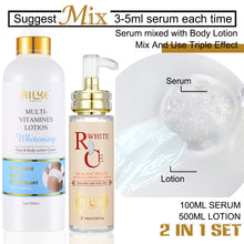AILKE Multi Vitamin Whitening Body Lotion multi-vitamin complex A E B3 B5 for all-over skin brightening.