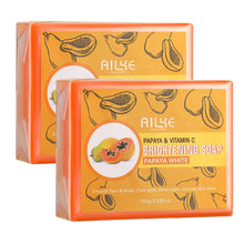 AILKE Handmade Organic Papaya Whitening Soap two boxes on white background for daily brightening.